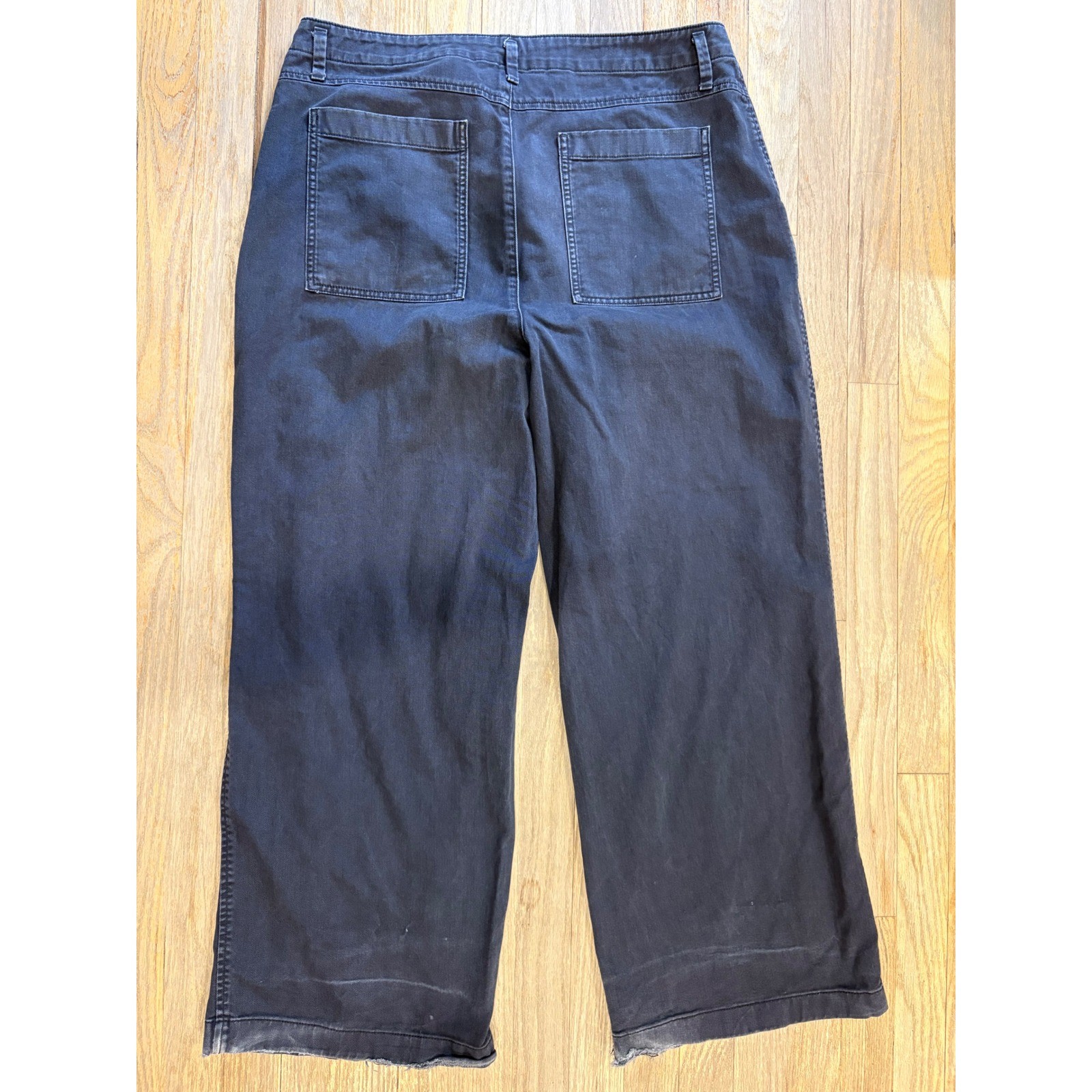 Gap Loose Khaki Wide Leg Pants Women’s Size 16 Black Faded Wash