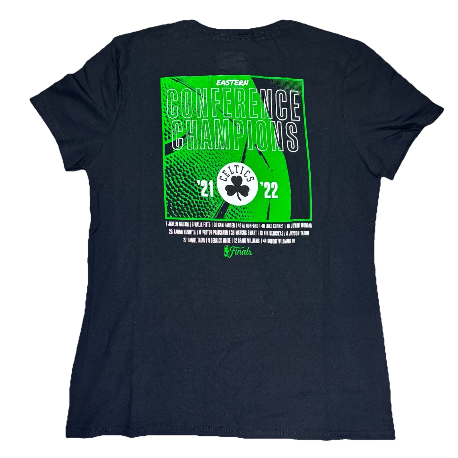 Fanatics Womans NBA Boston Celtics Eastern Conference ’21 ’22 Black Med V-Neck