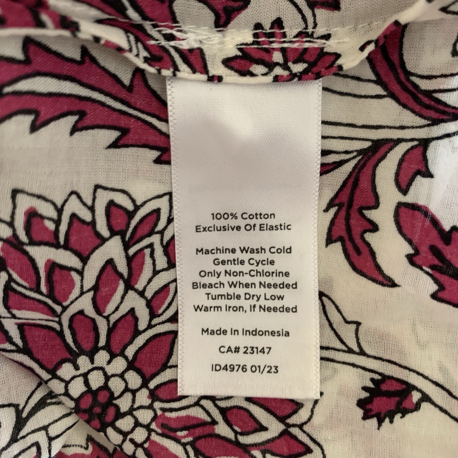 Talbots SzXL Chrysanthemum Trellis ruffle trim popover Purple/White Floral Shirt