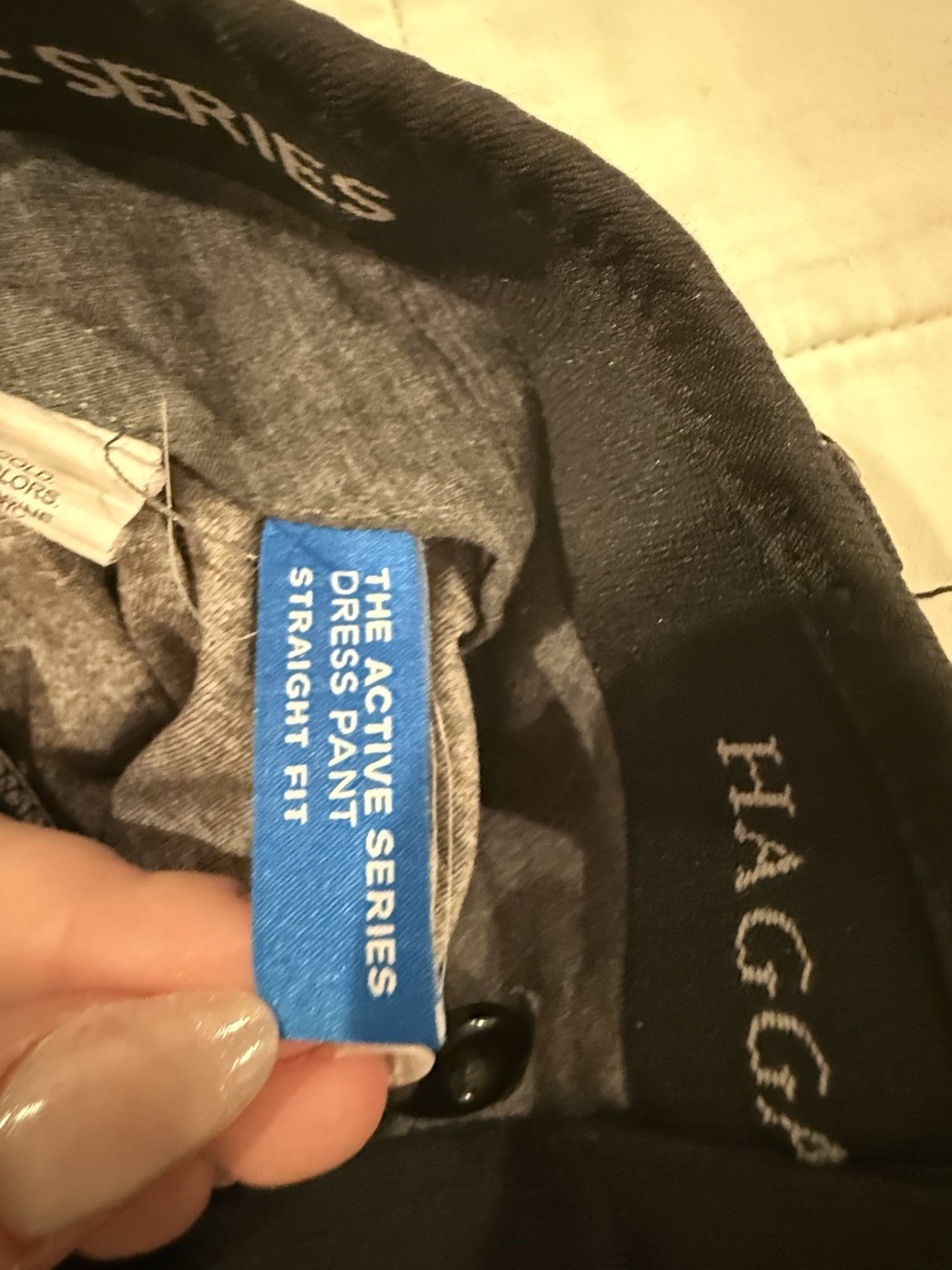 Haggar Men’s Black The Active Series Stretch Dress Pants Straight Leg 38W