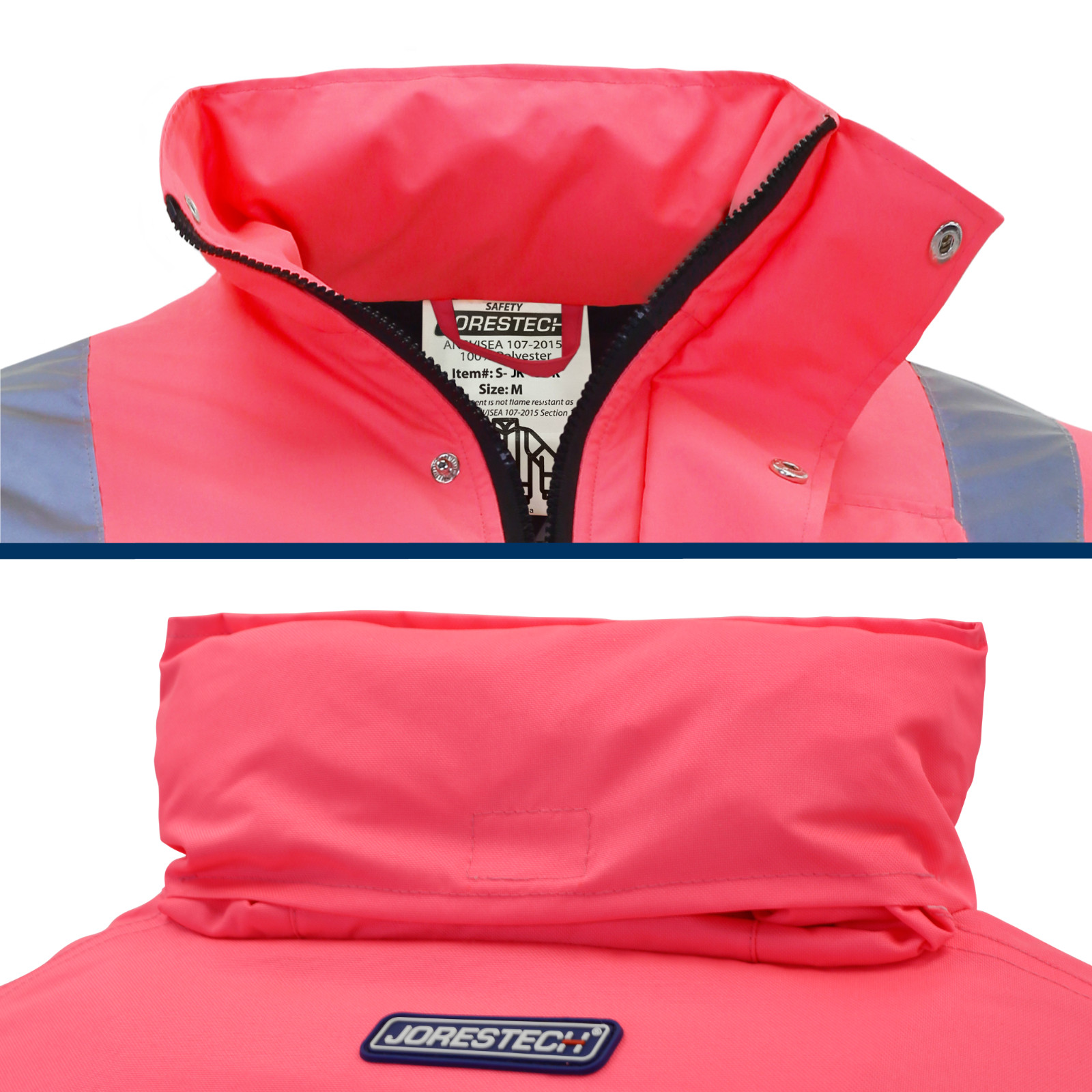 Hi-Vis Pink Safety Jacket with Reflective Stripes insulated Jorestech