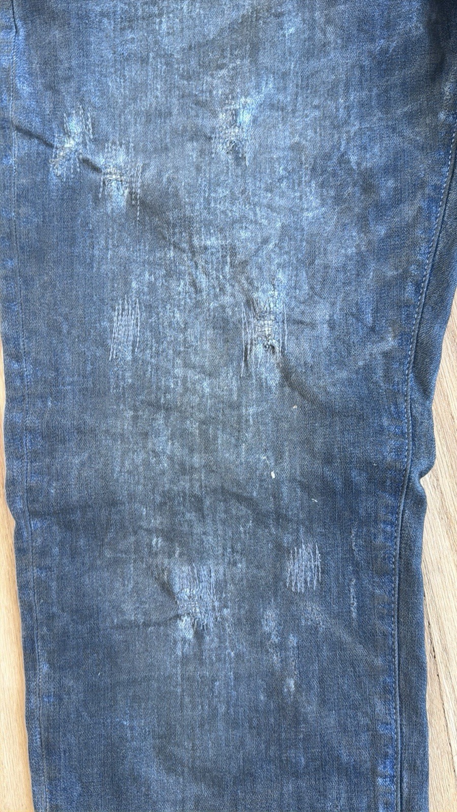 PURPLE BRAND Slim Fit Distressed Blue Denim Jeans Medium Wash 5-Pocket Men’s