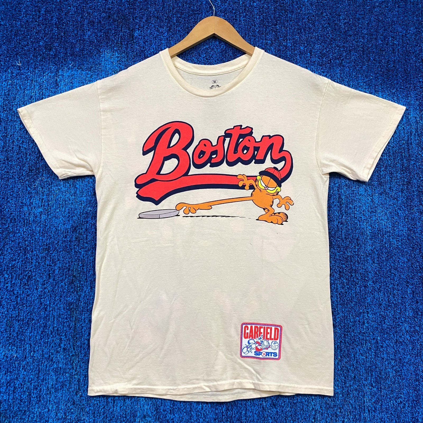 Garfield Boston Red Sox Slugger Nickelodeon Cartoon Tee M