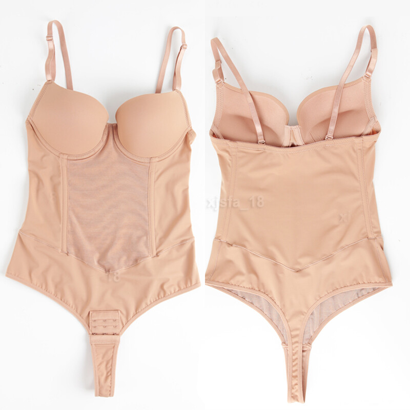 Women’s Seamless Full Body Shaper Bodysuit Tummy Slimming Built-in Bra Shapewear