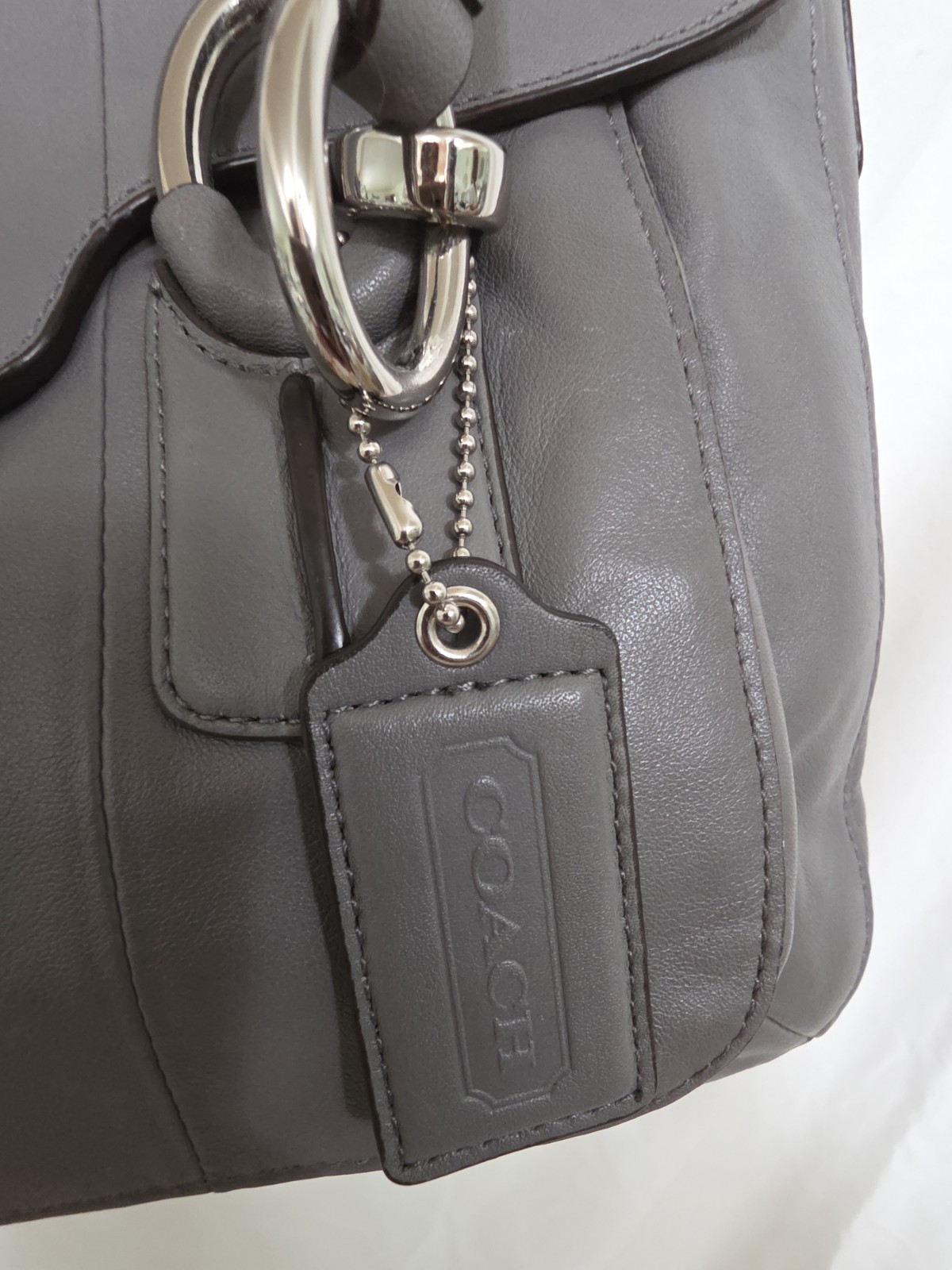 Coach Poppy Kristin E1126-18277 Gray Soft Butter Leather Shoulder Handbag