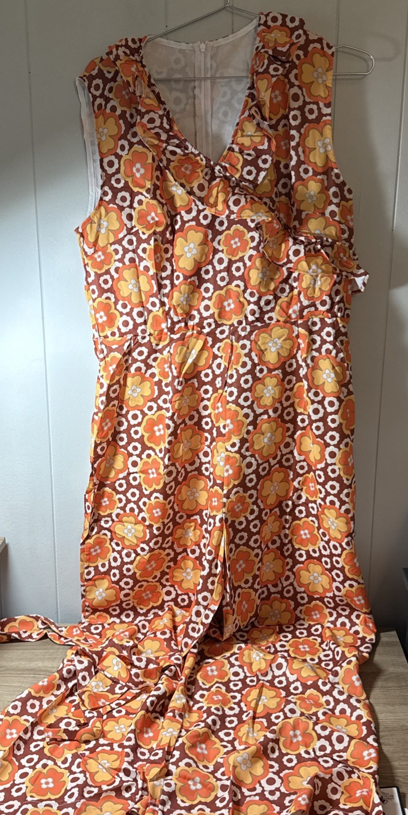Retro Inspired Sleeveless Hipster Flower Jumpsuit Womens Size XL New ii