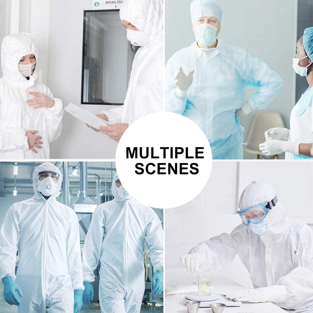 3 Pack SMS Disposable Paint Suit, Hazmat Suits, Coveralls with Hood