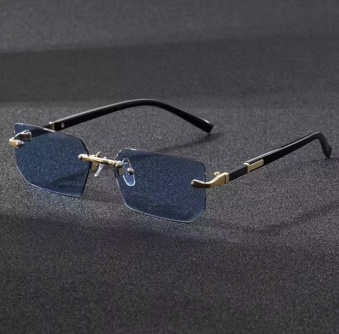 Vintage Rimless Rectangle Sunglasses Retro Fashion Shades Men Women.