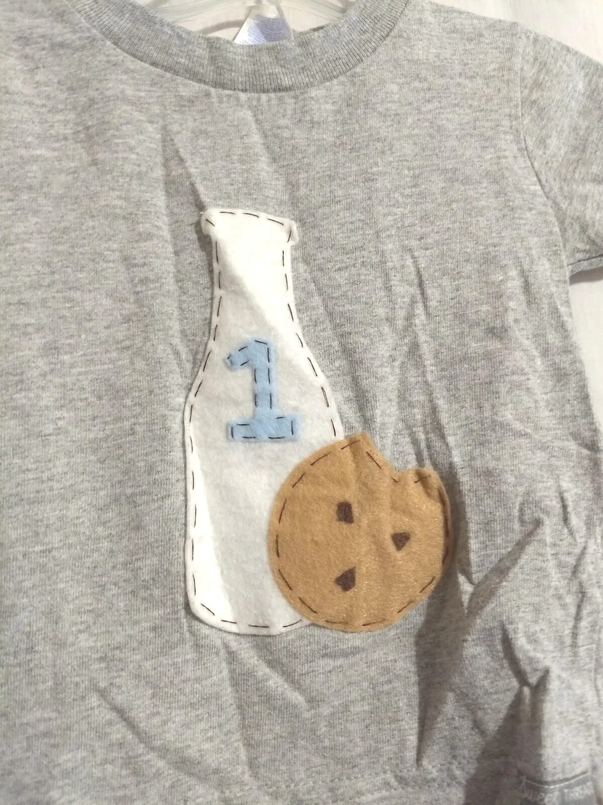 18mo. Sweet threads boy gray short sleeve cookie & milk shirt & Circo pants