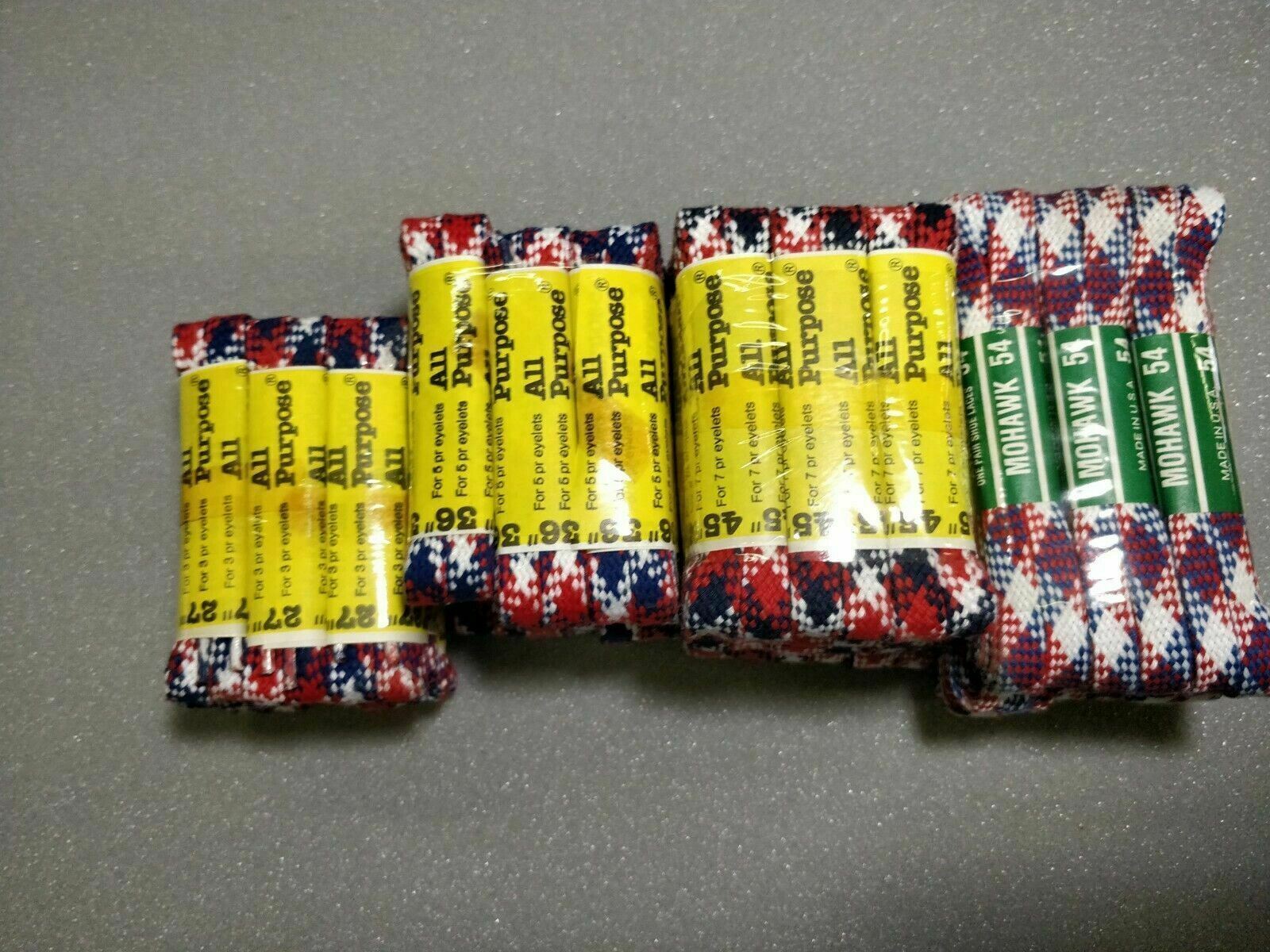 12 pair pack Plaid Sneaker/Shoe Laces assorted colors & sizes