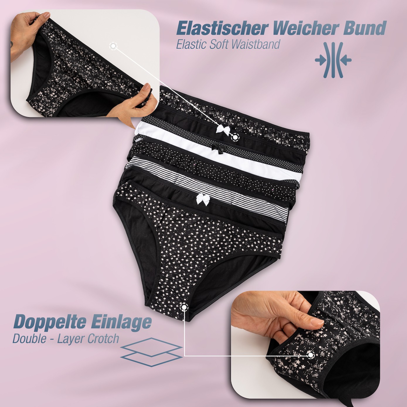 7 ladies’ briefs underpants hipster underwear cotton panties 34 36 38 40 42 44