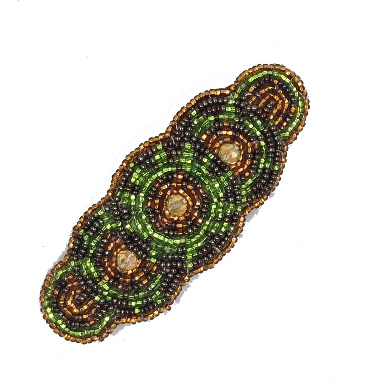 Beaded Hair Barrette Hair Clip Random Color Handmade Hair Accessory Oval Shape