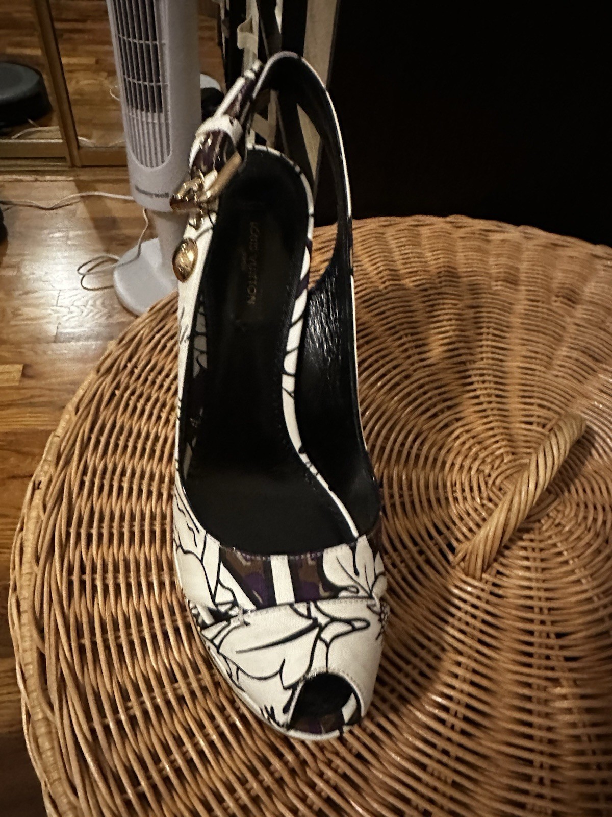 Louis Vuitton Pumps Floral SC1122 Heel Sandals Multicolor Size 35 1/2