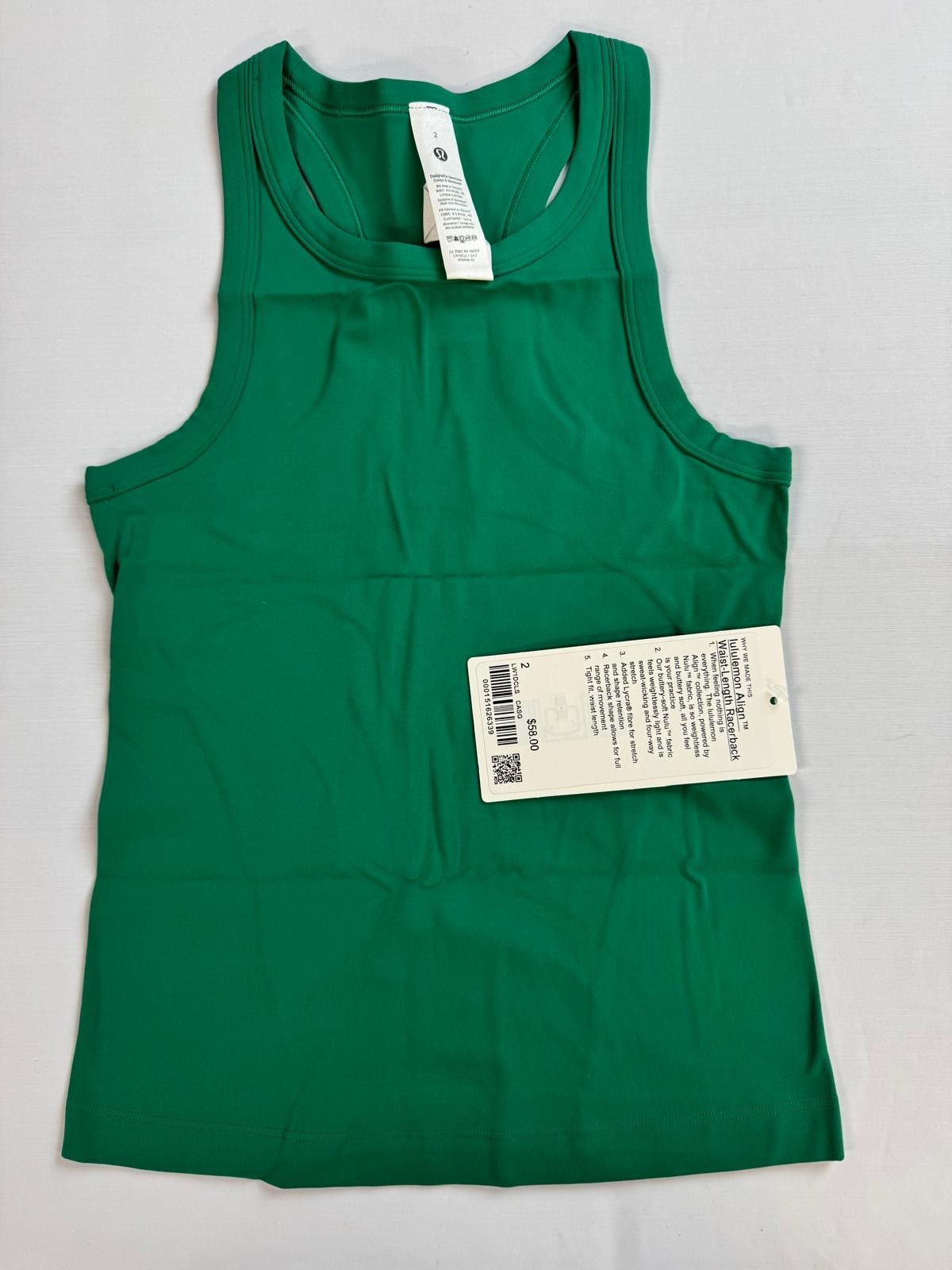 lululemon lululemon Align™ Waist-Length Racerback Tank Top. New with tag.
