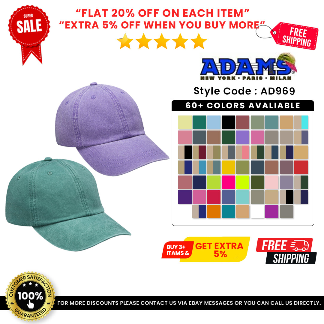 Adams AD969 Unisex Cotton Twill Garment-Washed Optimum Pigment Dyed-Cap
