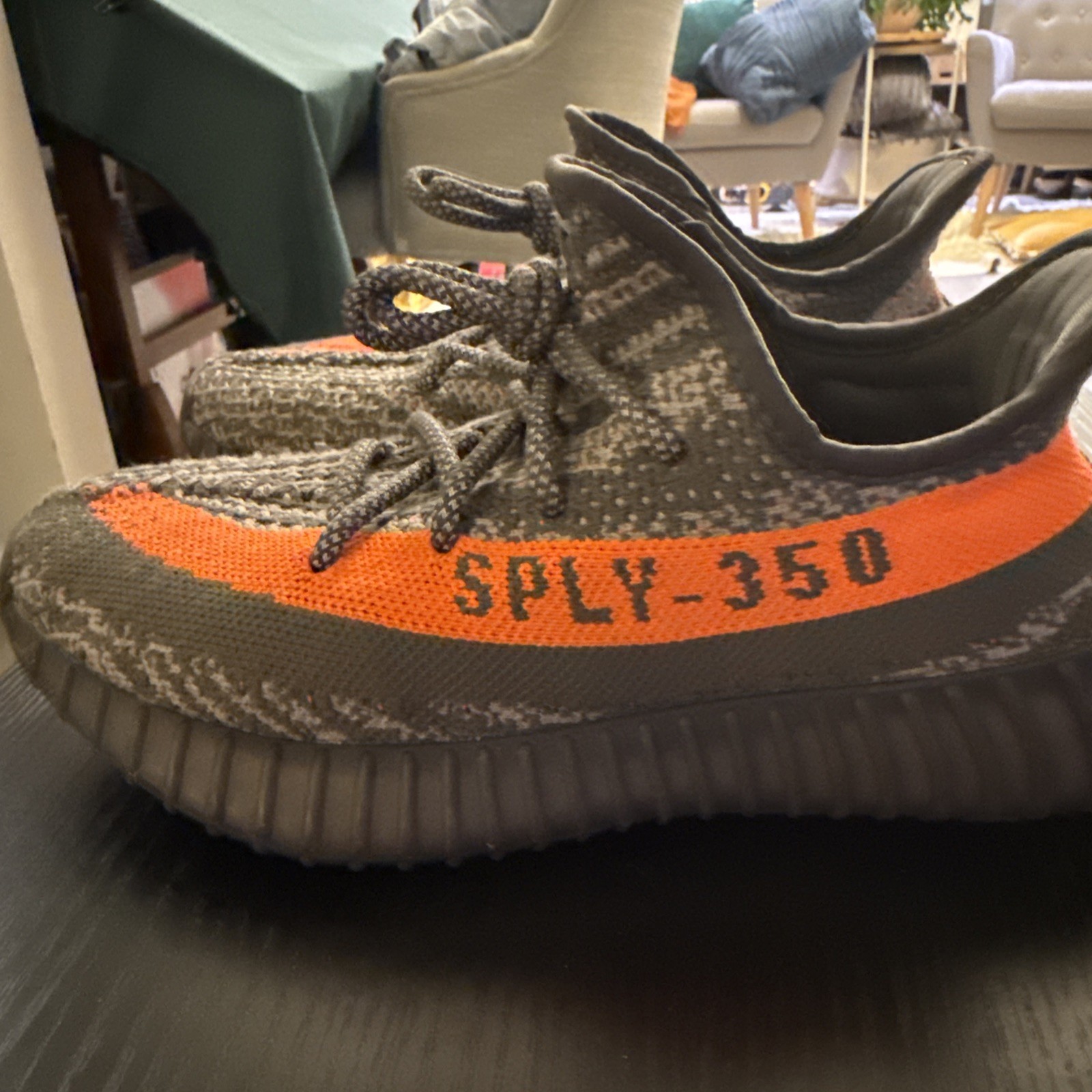 Yeezy Boost 350 V2 Beluga Primeknit+ Gray Orange Black Athletic Sneakers