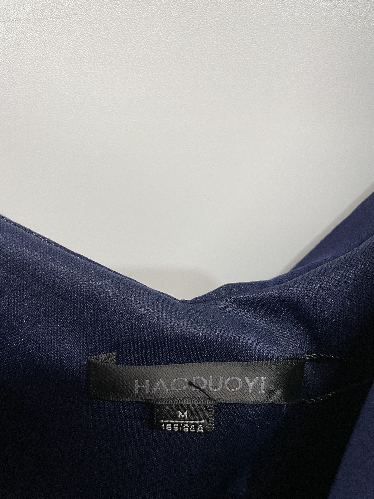 Haoduoyi Navy Blue Chiffon Maxi Dress Gown Deep Slit NEW M