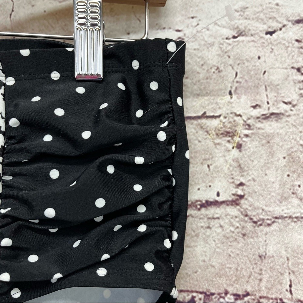 Catalina Swim Bikini Bottom Black White Floral Dot High Rise Size 1X 16W