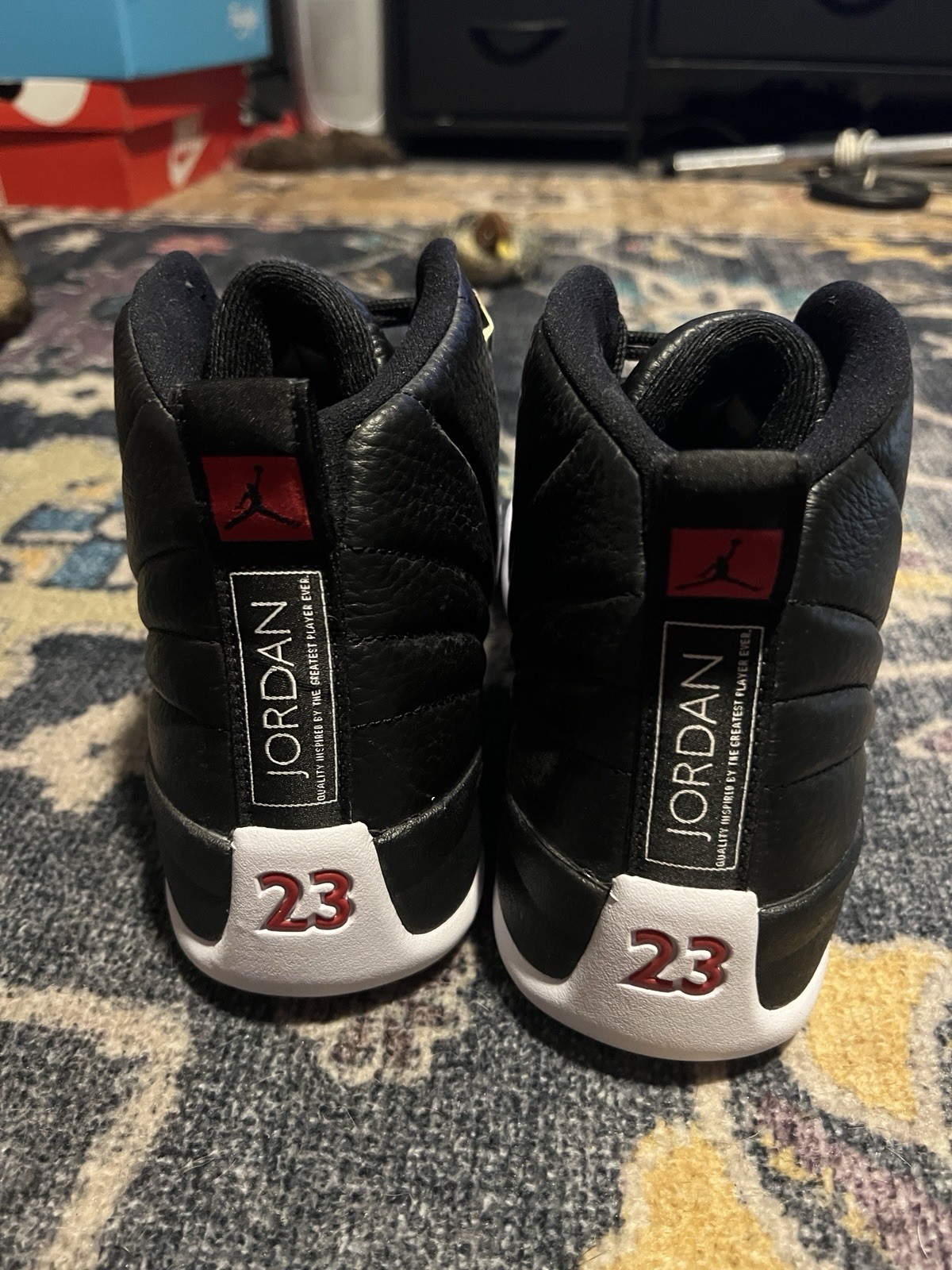 Jordan Air Jordan 12 Retro Playoff 2022 Black White Leather High Top CT8013-006