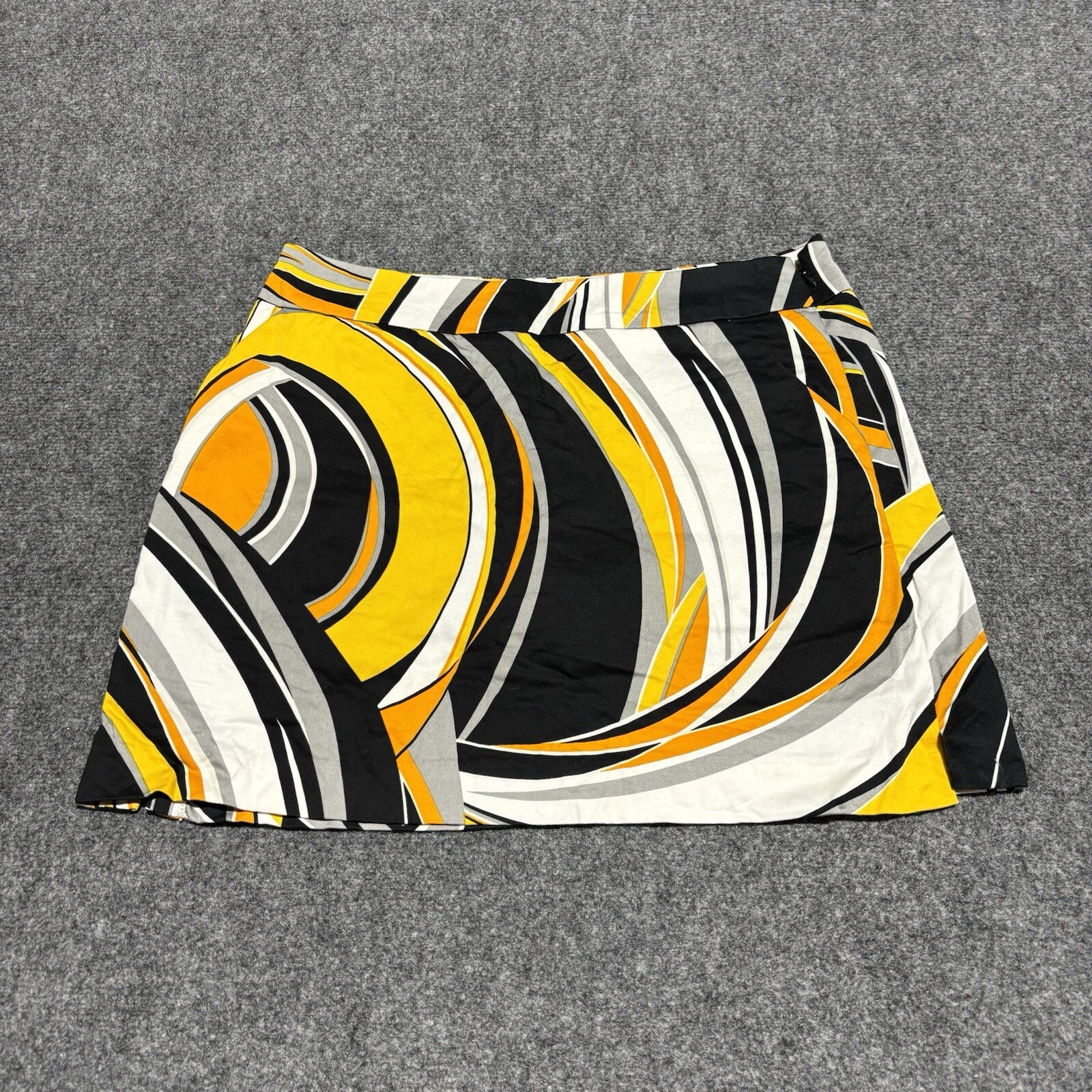 Loudmouth Golf Skirt Women’s 8 Orange Cotton Geometric John Daly Autograph