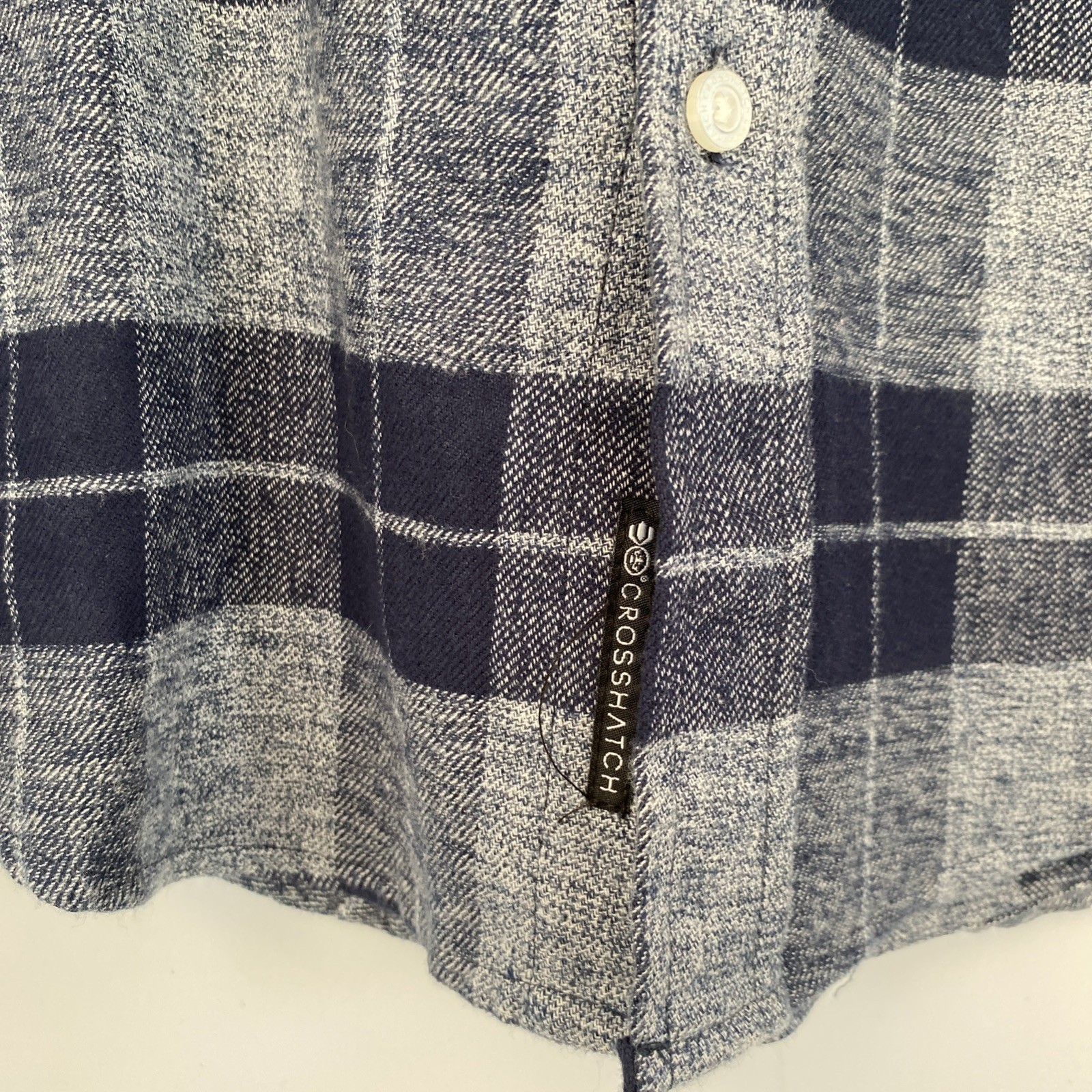Crosshatch Black Label Shirt Men’s Medium Blue Check Cotton Flannel Shirt