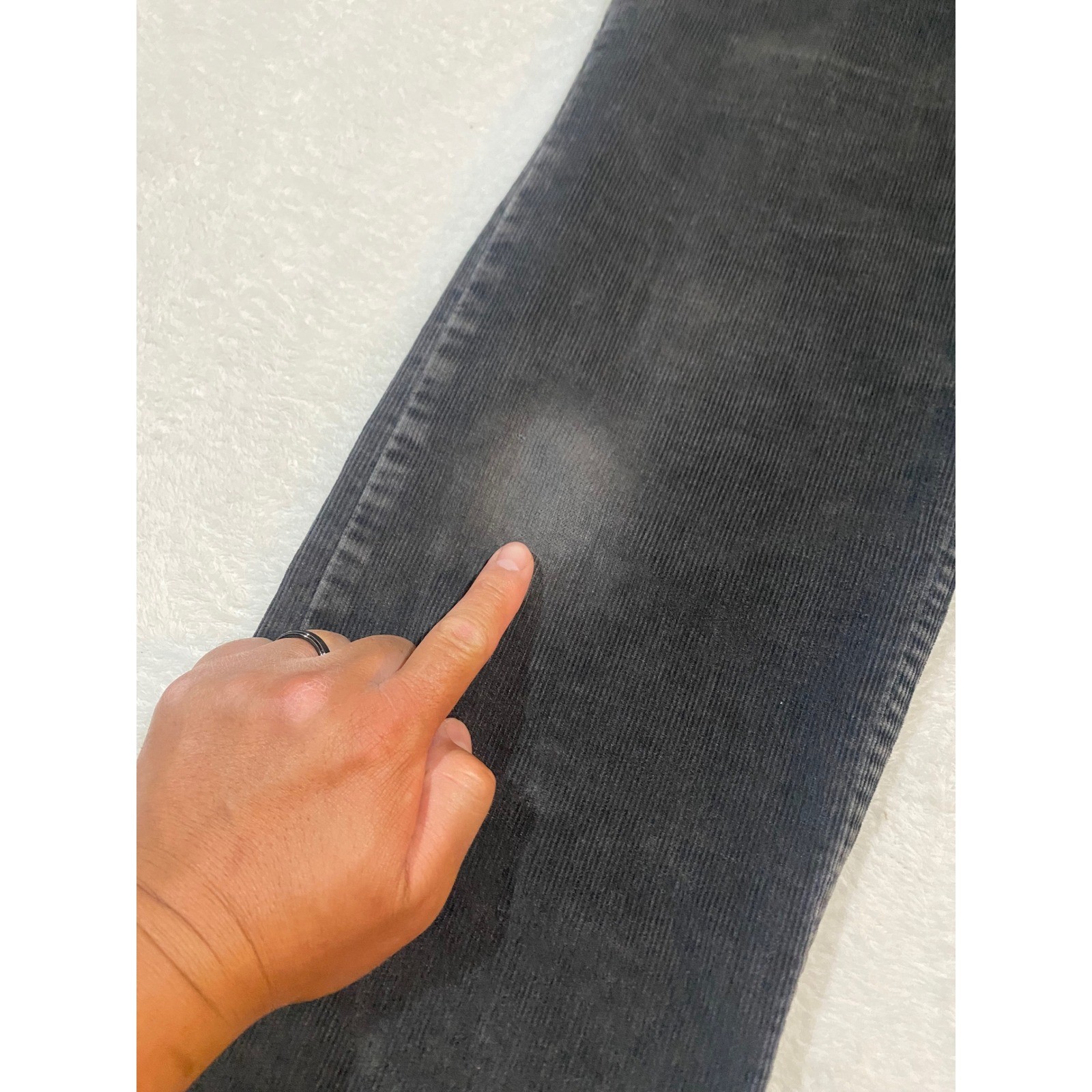 Levis 505 Regular Fit Corduroy Pants Mens 32×34 Charcoal Grey Faded Black
