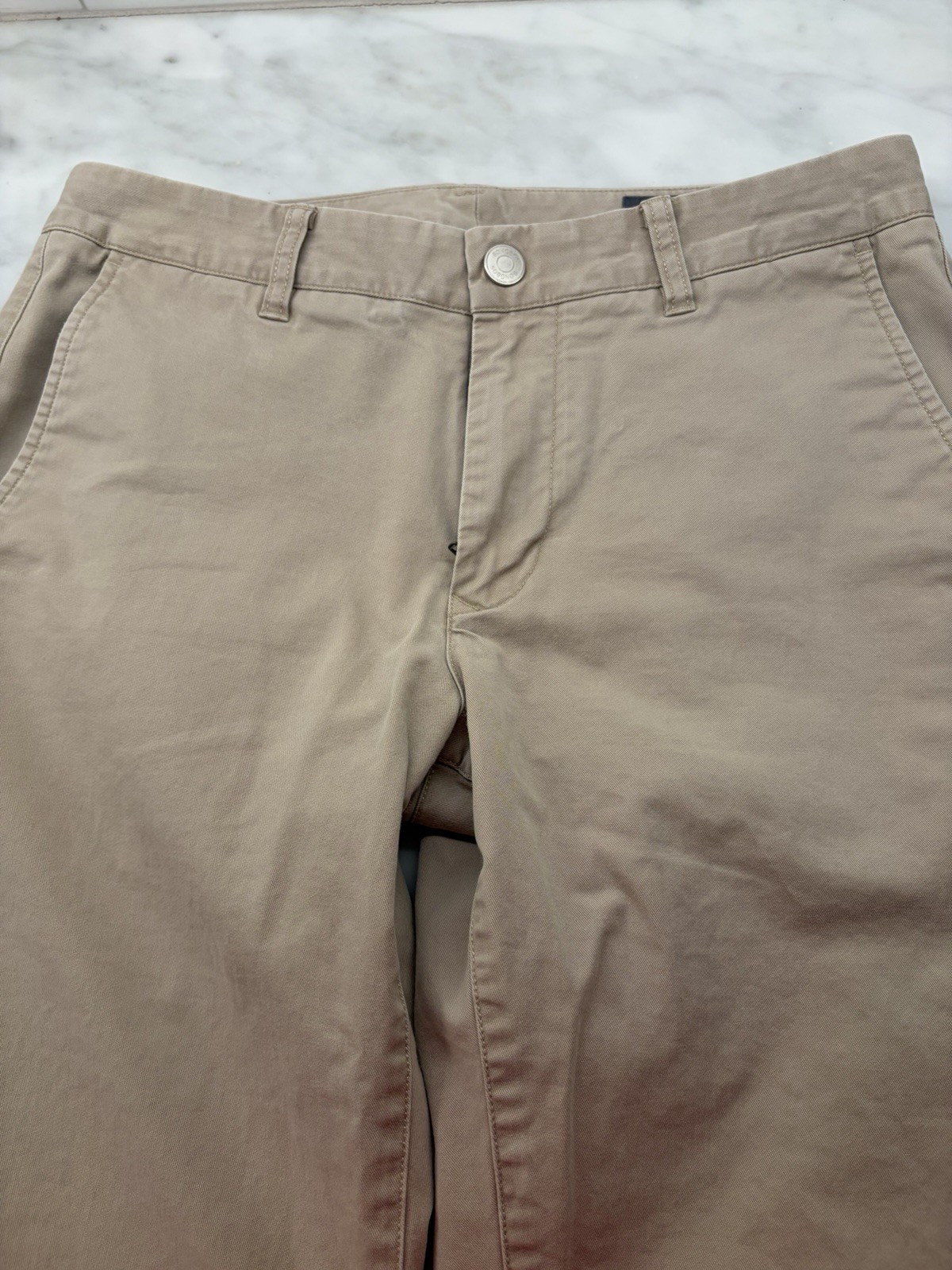 Bonobos Men’s khaki/ tan Slim Midrise Flatfront pants 100% Cotton 34x 30