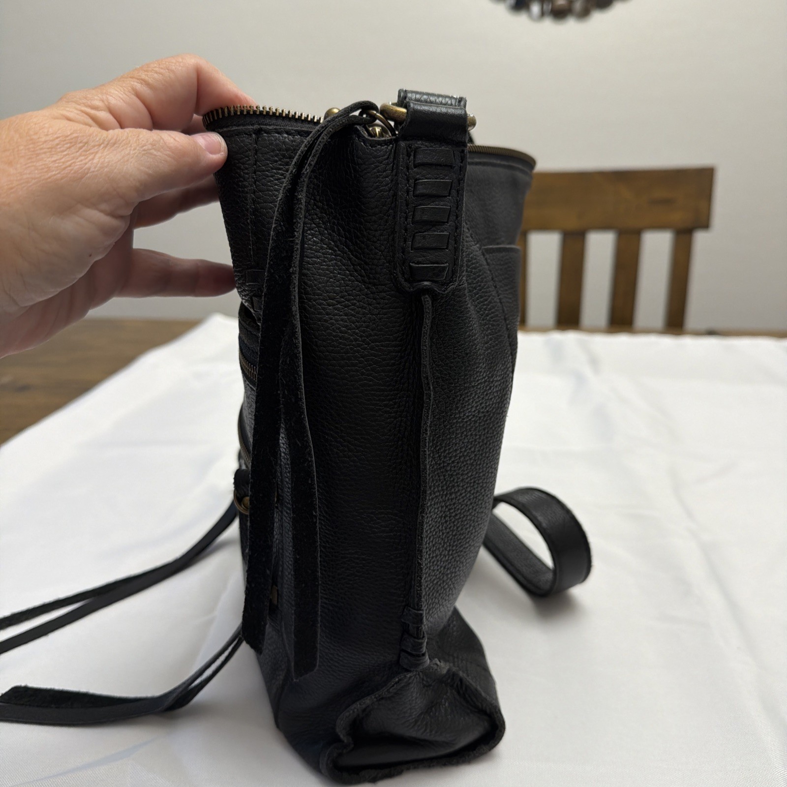 LUCKY BRAND SHANNON BLACK LEATHER CROSSBODY BAG