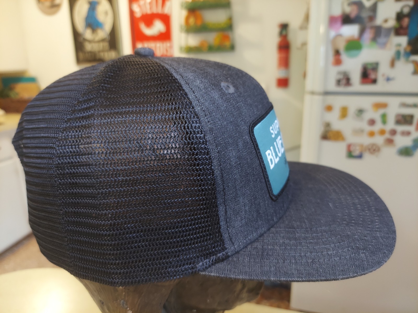 Support Blue Collar Troll Co Mesh Snapback Trucker Ball Cap Patch NWT