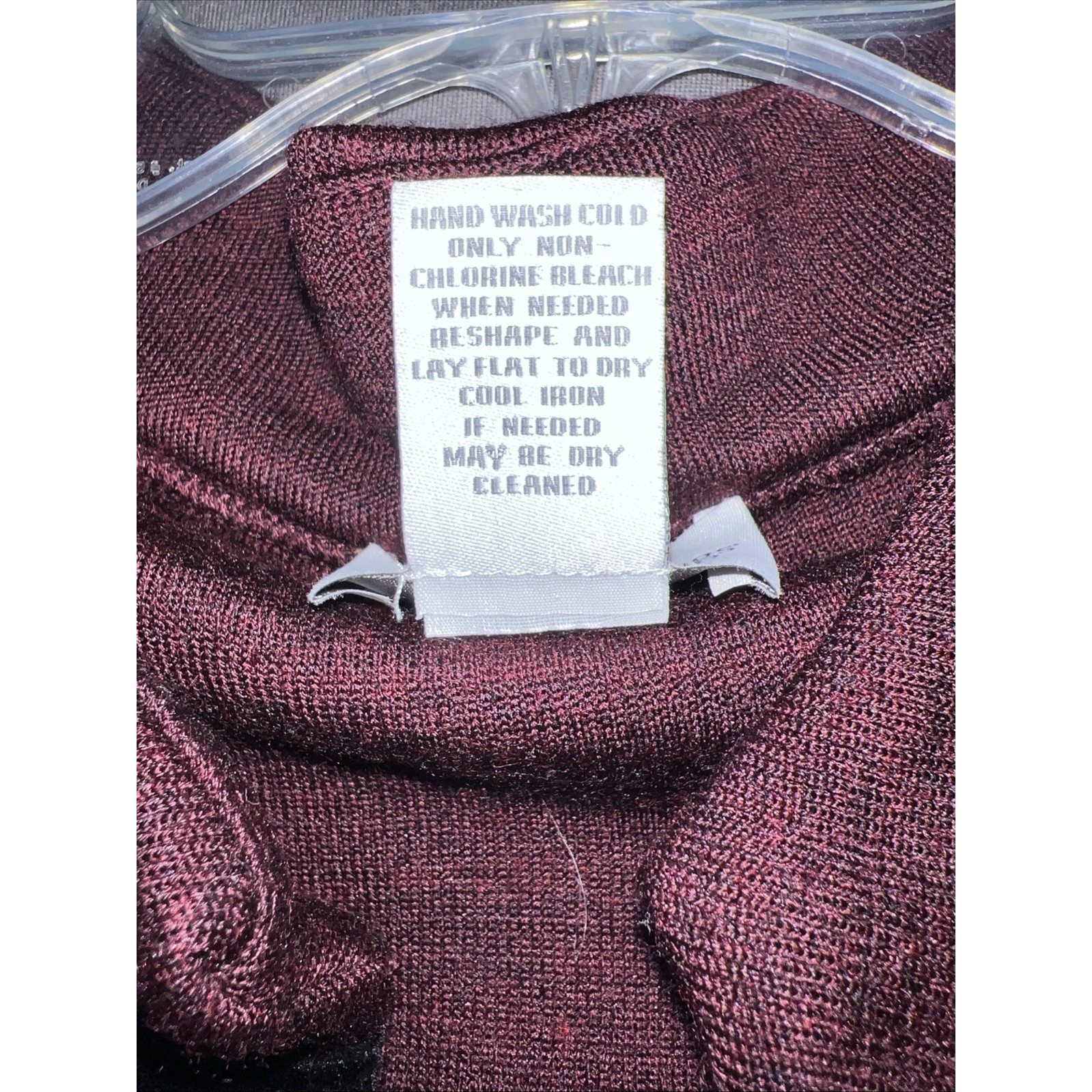 Soft Surroundings Burgundy Wool Blend Velvet Trim Split Neck Tunic Sweater 3X