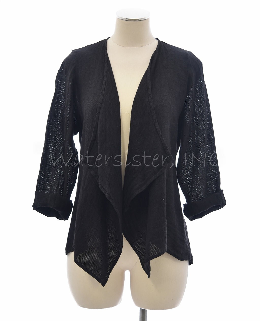 FENINI USA Linen Soft Drape Front MESH JACKET Open Cardie Top XS-XXL COLORS