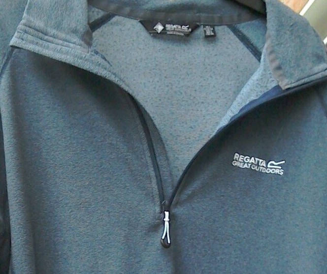 Unisex Regatta Great Outdoors Brand Blue/Grey/Stone Thin Fleece Top Size L 