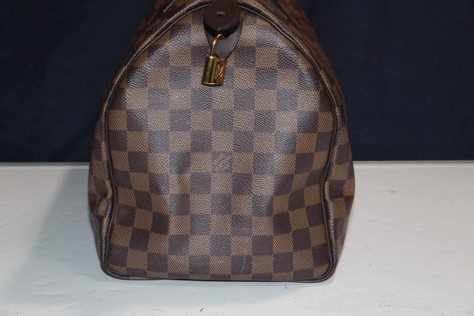 Louis Vuitton Speedy 35 Damier Ebene Brown Canvas Satchel Bag