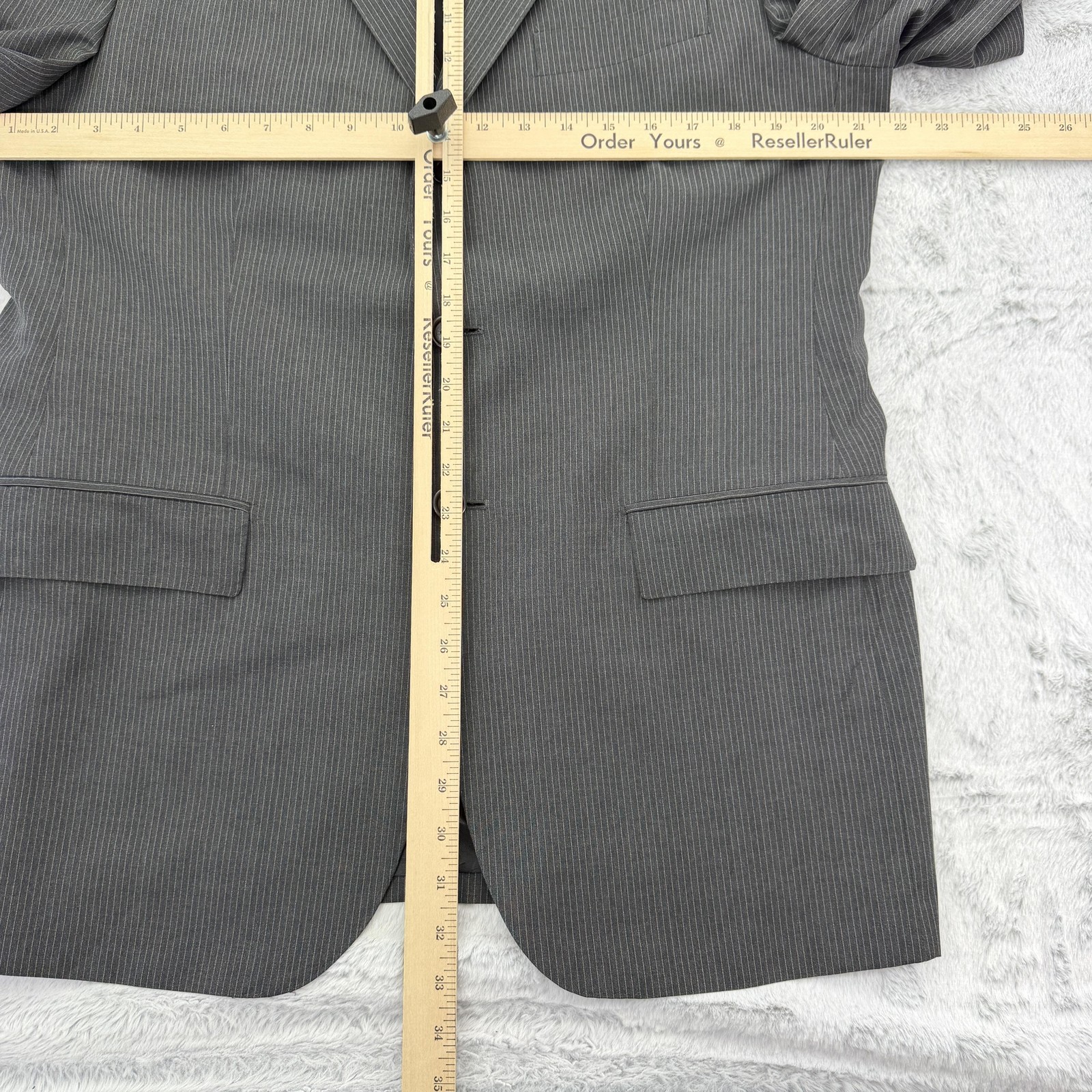 Boggi Milano Suit Mens IT 52 US 42 Gray Pinstripe Wool 2 Piece 36×32 Pants Italy
