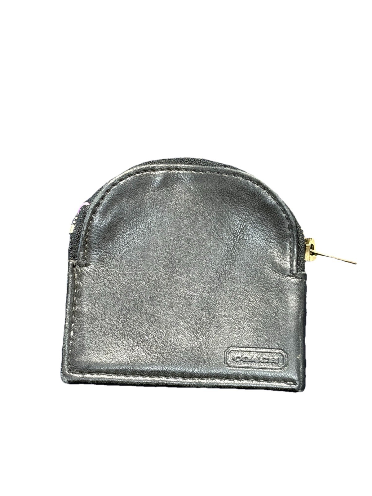 Vintage 1980’s Coach Leather Mini Zippered Half Moon Dome Coin Purse Black