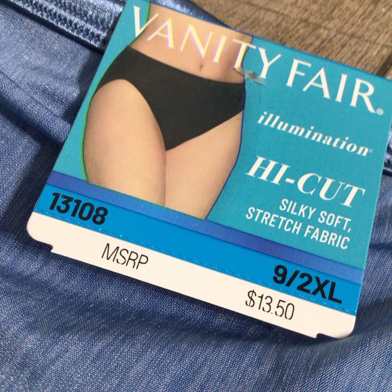 Vanity Fair Illumination Hi-Cut Brief Panty 13108 Urban Blue 1 Pair 9/2XL NWT