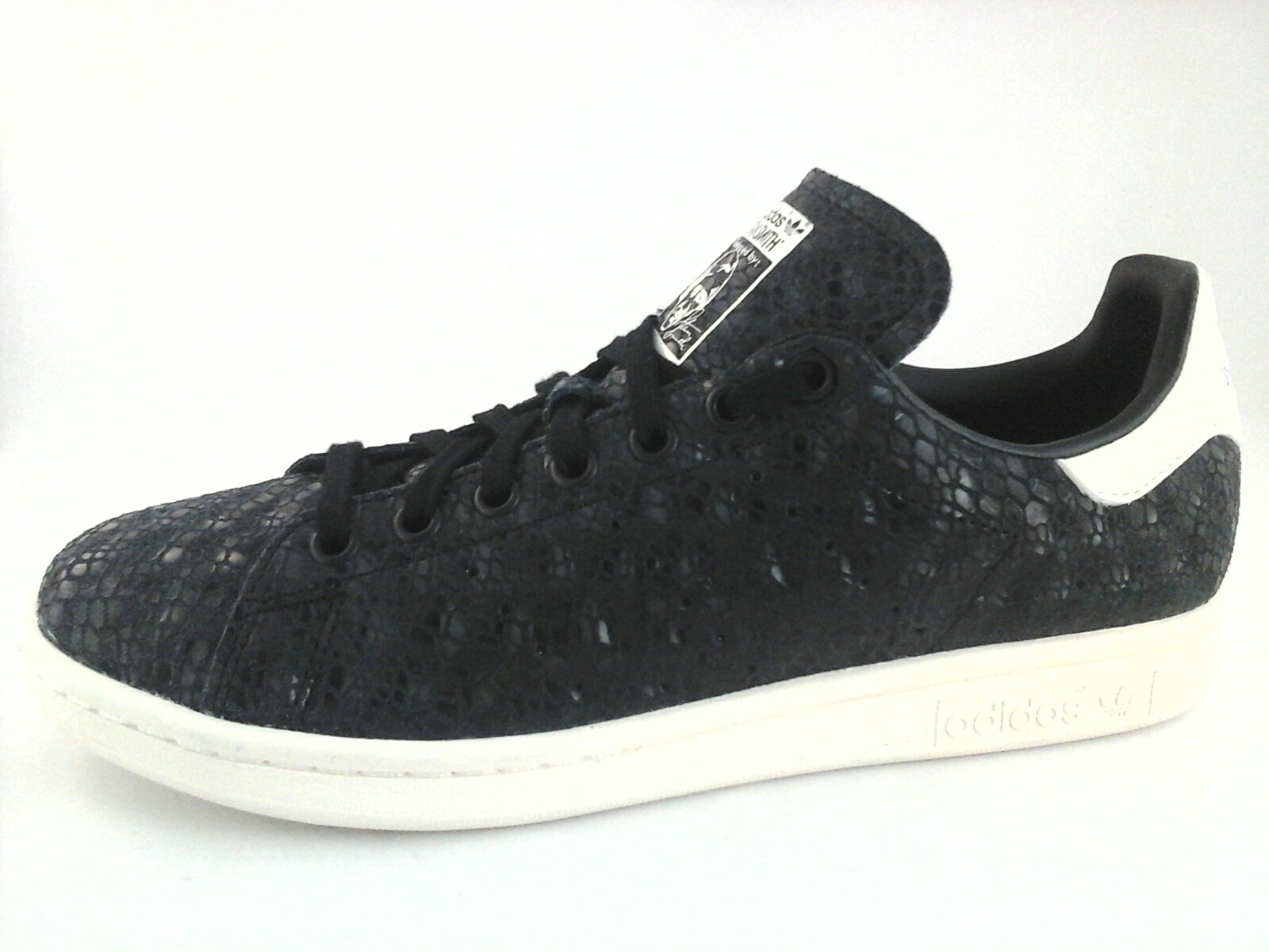 Adidas Stan Smith Womens Shoes S77344 Black Snake Emb. Leather US 8.5 EU 40 2/3