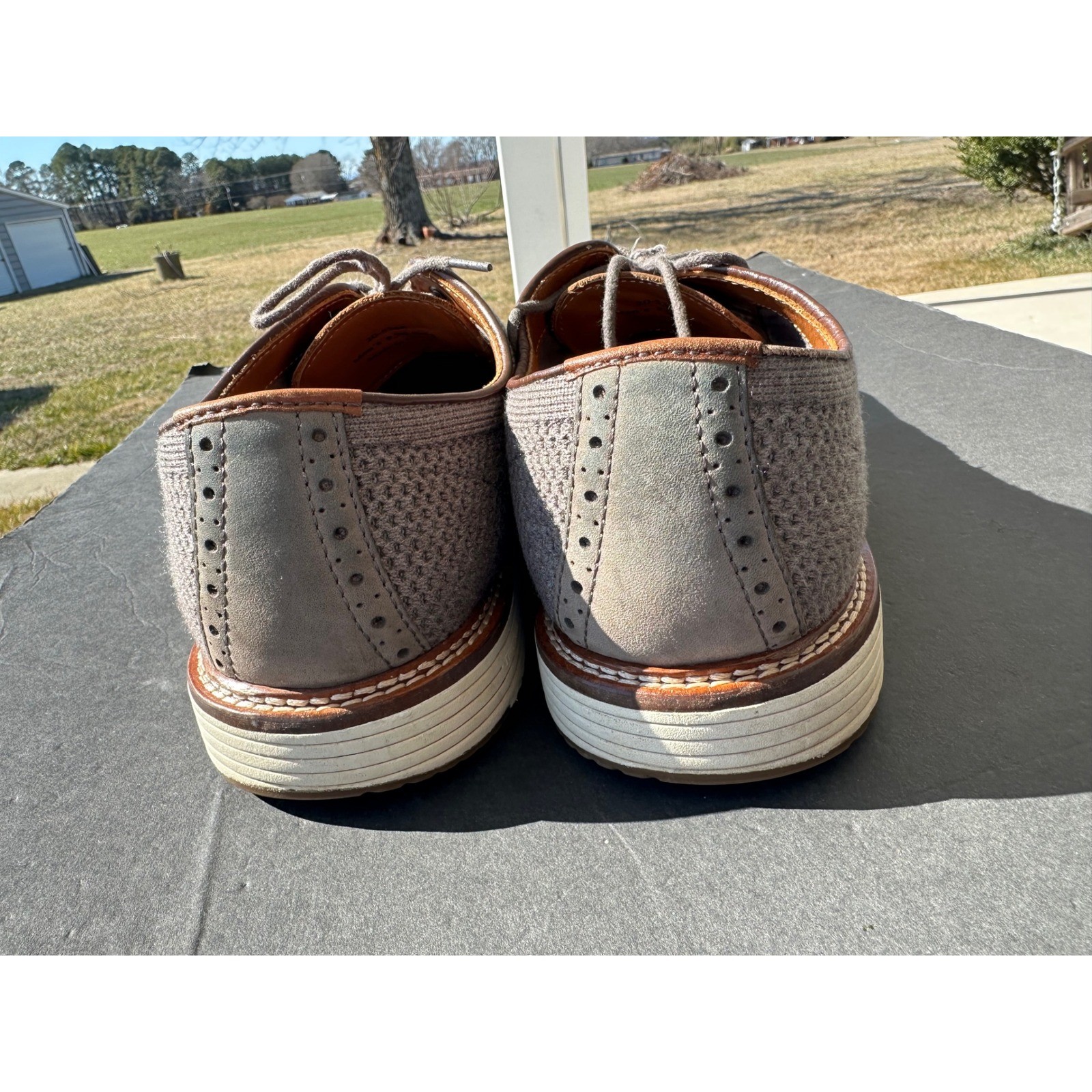 Johnston & Murphy McGuffey Knit Wingtip Oxford Grey Mens 9.5M 20-5368