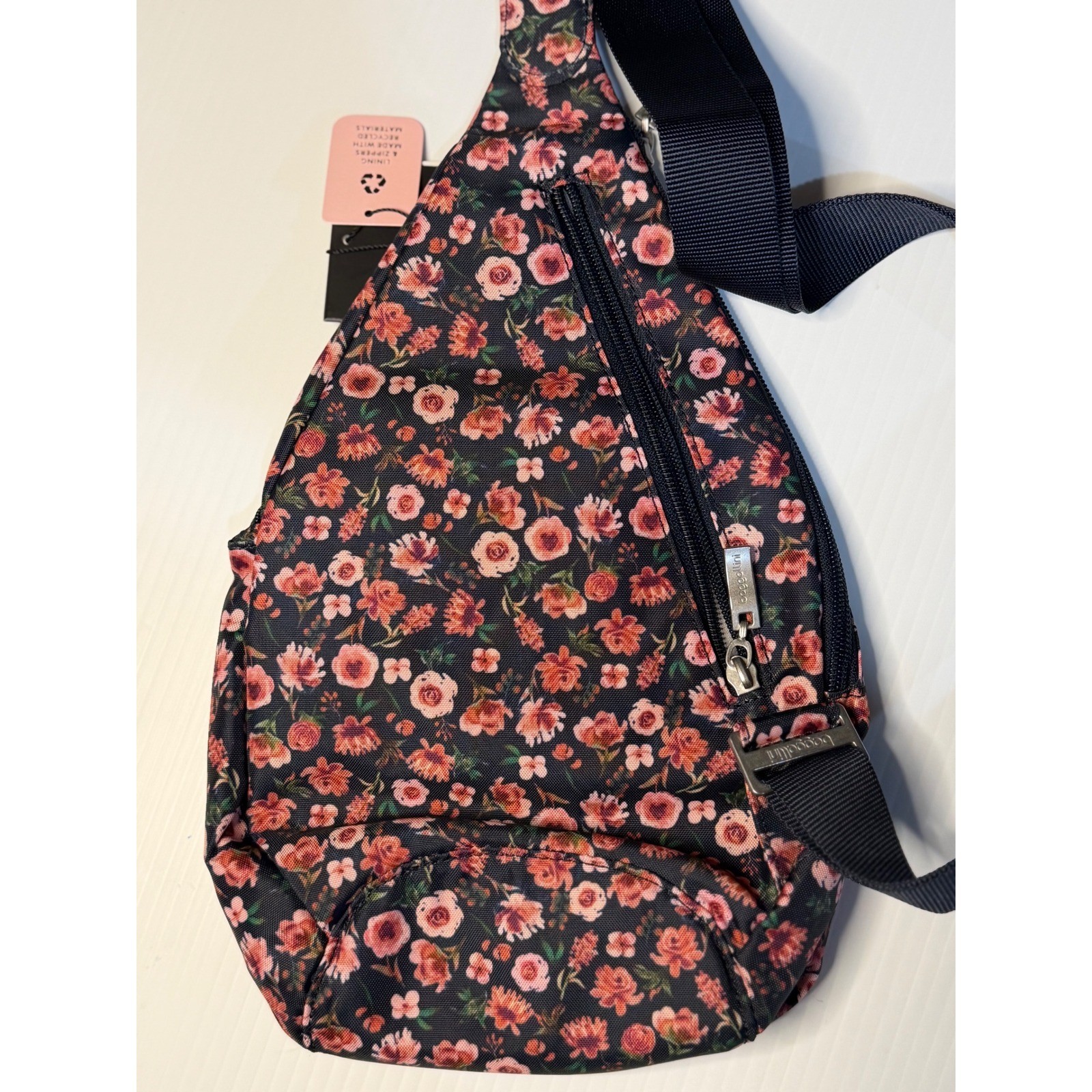 Baggallini Mini Sling Bag Autumn Peony Floral Crossbody Travel Backpack Comfort