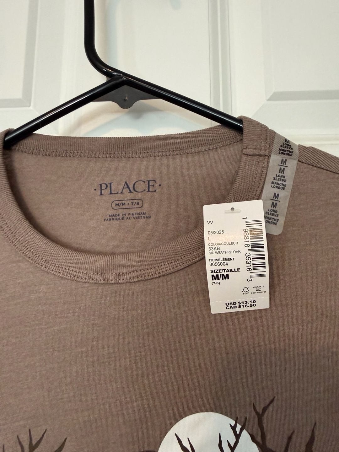 The Children’s Place Boys Long Sleeve S’mores Graphic Tee Size M 7/8