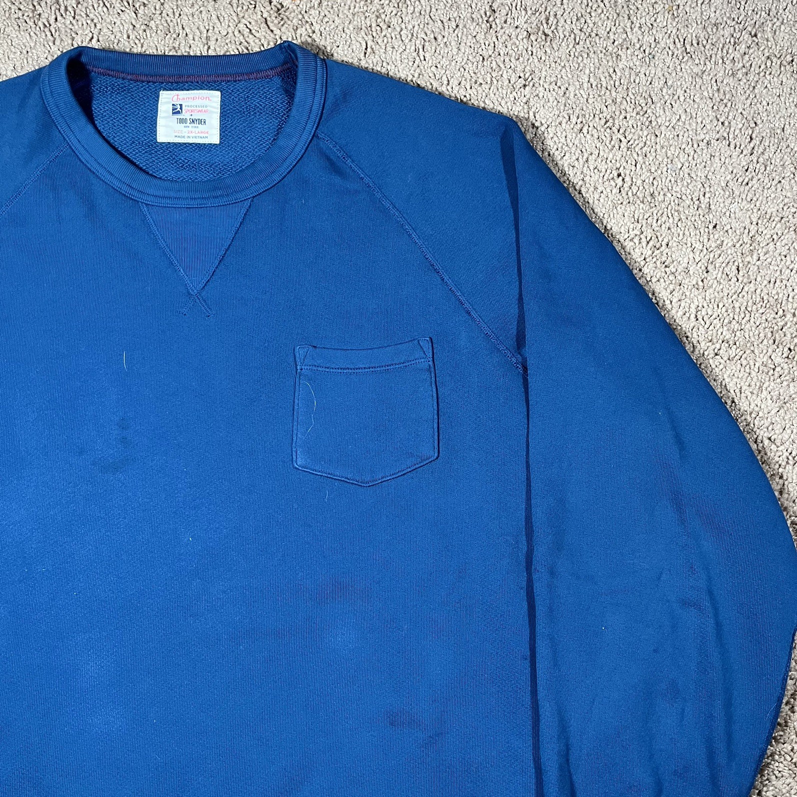 Champion x Todd Snyder Men’s Crew Neck With Pocket Pullover Sweatshirt – XXL