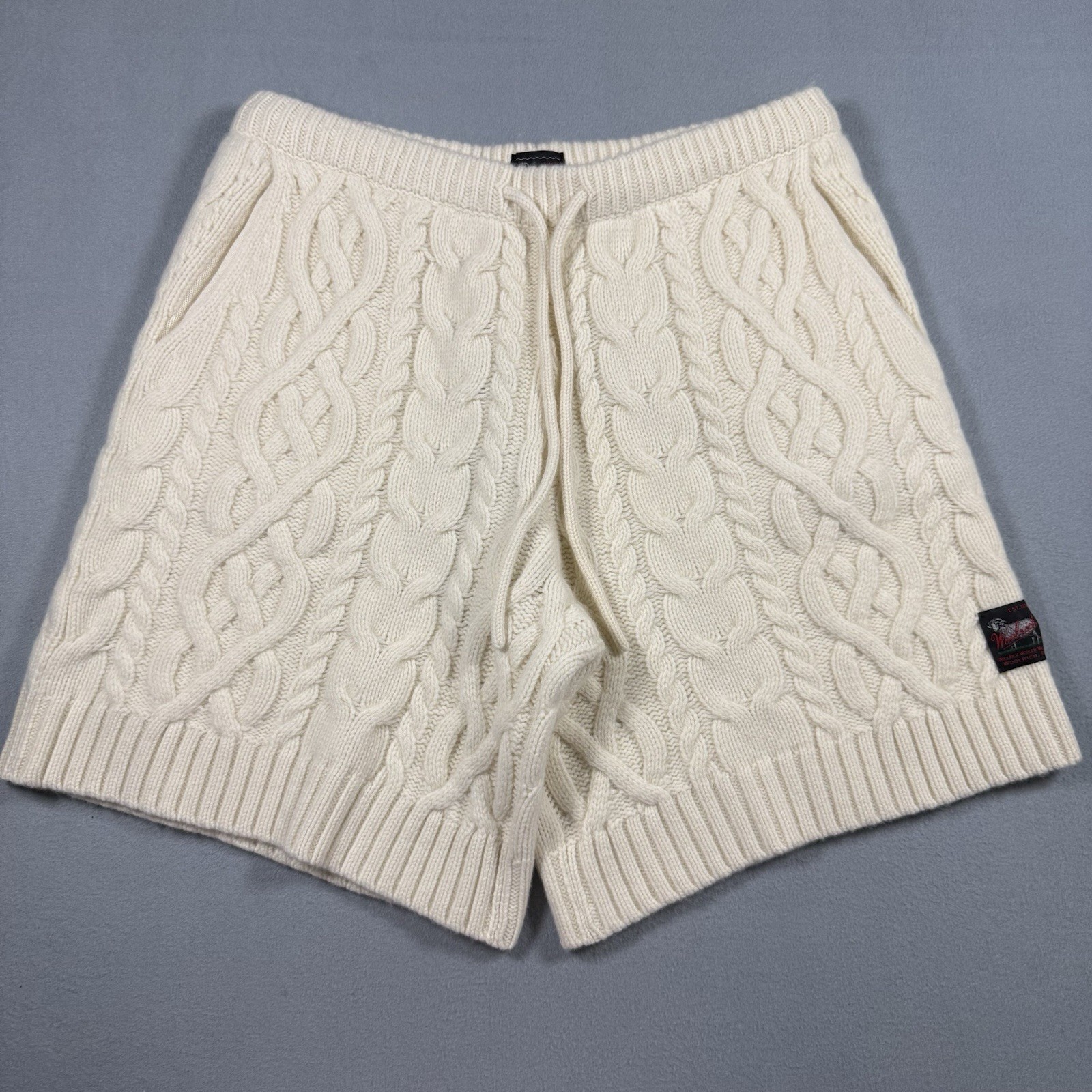 Todd Snyder Woolrich Cable Knit Shorts Sz XL 100% Merino Wool Cream NWT $428