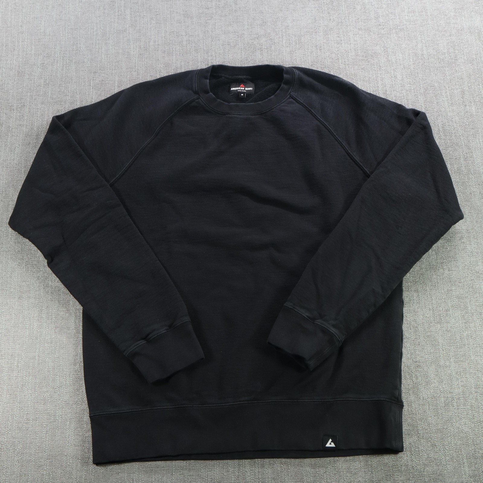 American Giant Sweatshirt Mens Medium Black Crewneck Pullover Made In USA Logo