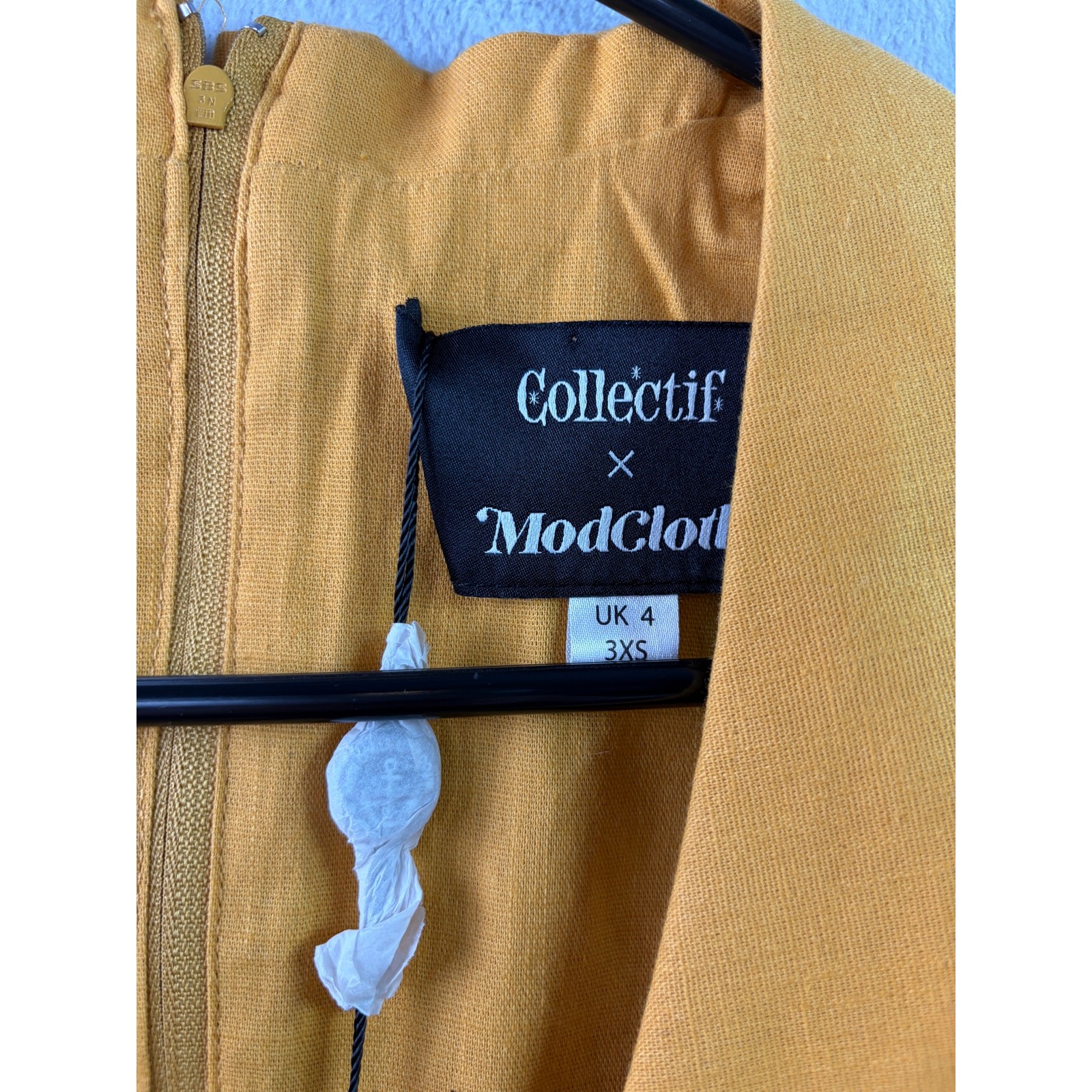 Collectif ModCloth Mustard Retro Swing Dress – Size 3XS – NWT