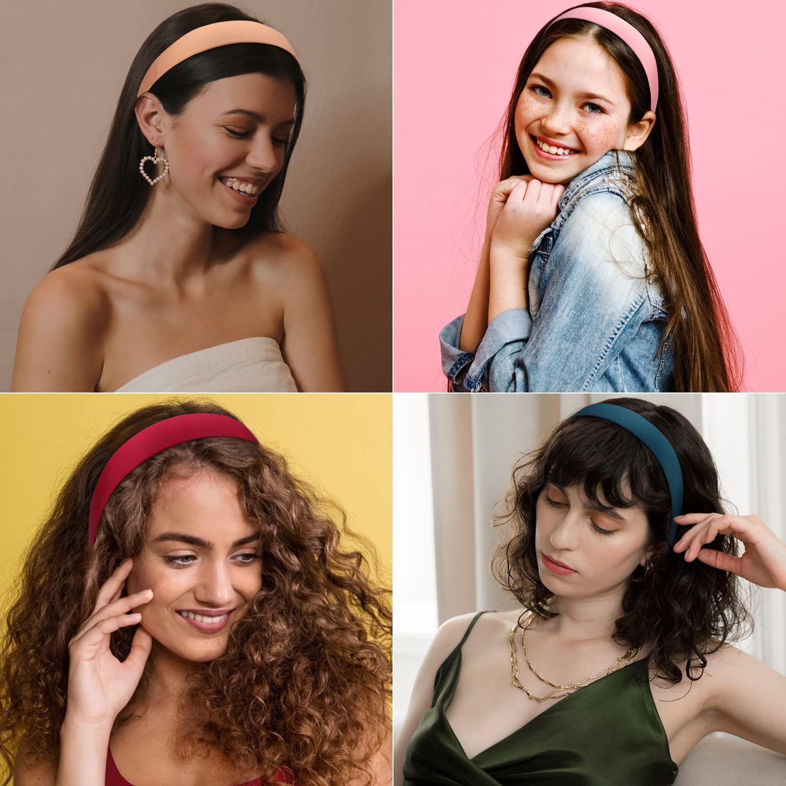 Wecoe Headbands for Women Girls, 10 Pcs 1 10 Count (Pack of 1), Multi-color A