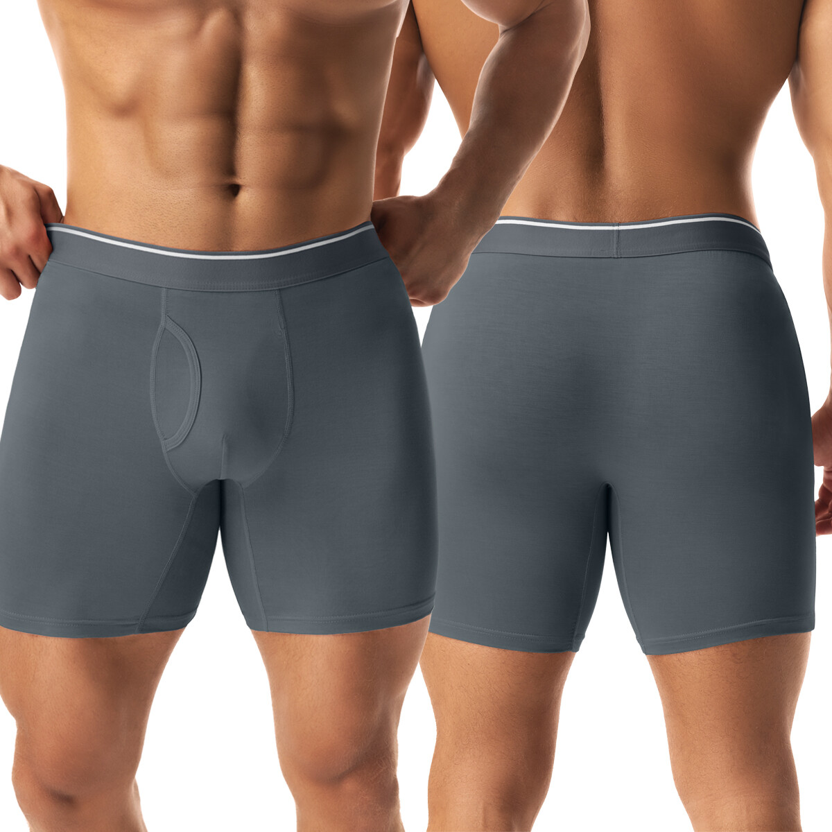 Men’s Bamboo Underwear Boxer Briefs 4 Pack Soft Long Leg Trunks Undies For Men