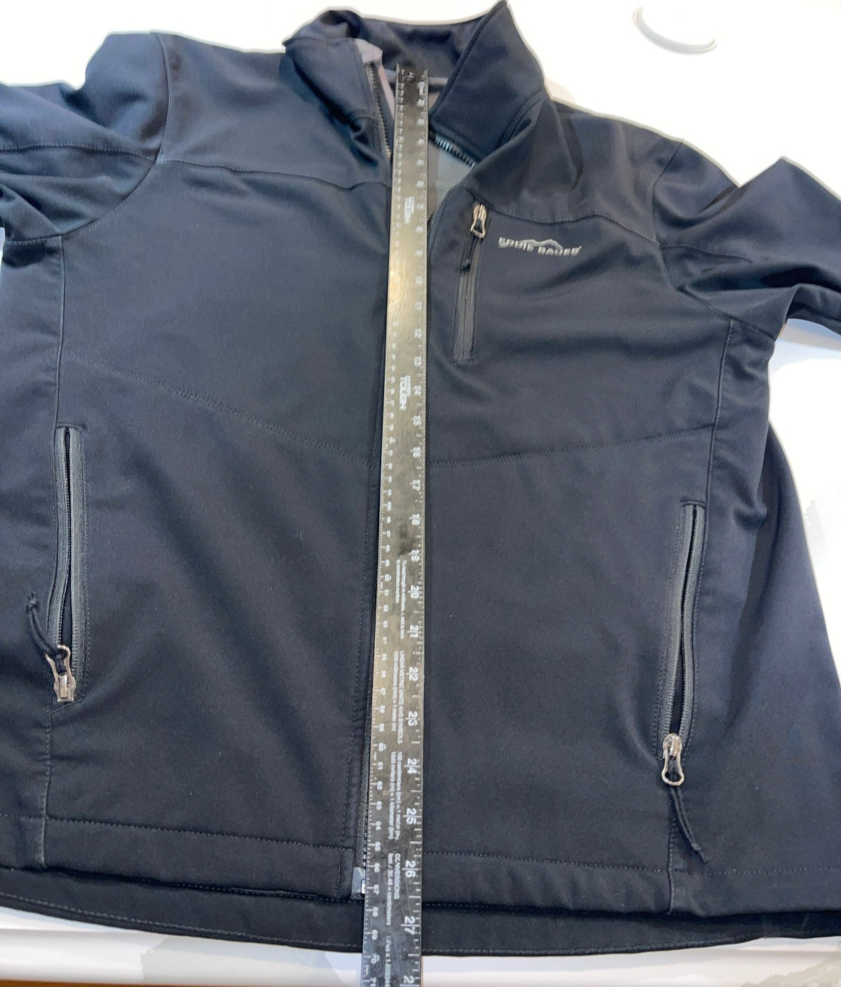 EUC EDDIE BAUER POLY BLEND MOCK NECK ZIP POCKETS FULL ZIP BLACK JACKET MEDIUM