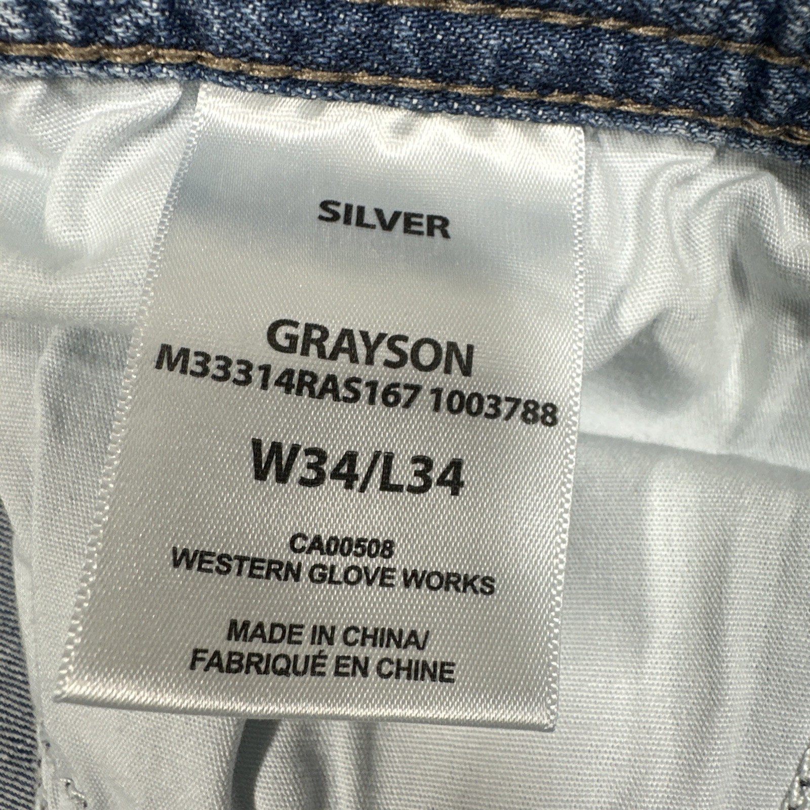 Silver Jeans Co. Grayson Heritage Straight Leg Denim Jeans 34×34(34×33) Fade
