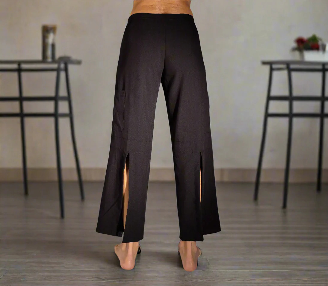 Eco-friendly Tencel climbing hiking be present Freedom cargo yoga pant BLACK