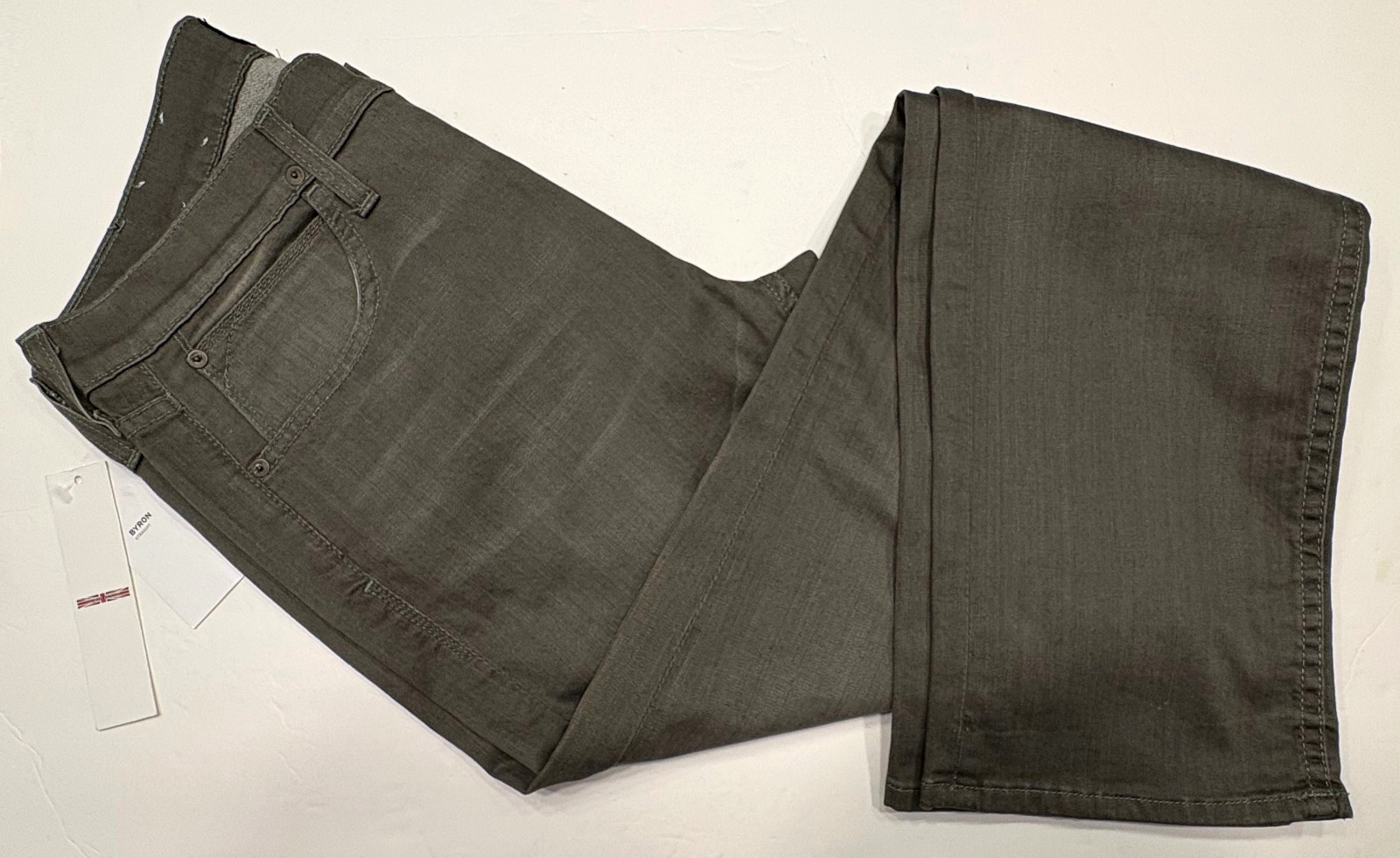 HUDSON BYRON NWT$195 STRAIGHT GREEN JEANS BUTTON FLY 97.5% COTTON USA-MADE SZ 33